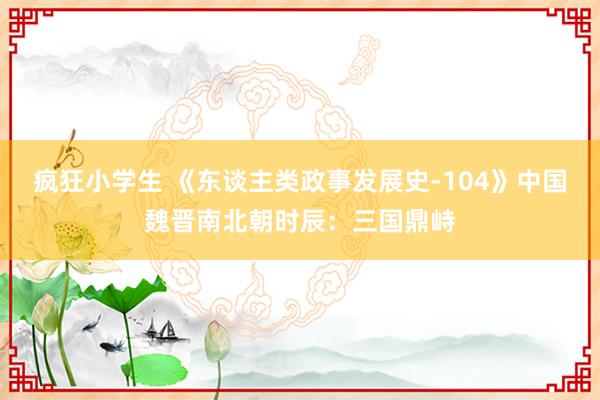 疯狂小学生 《东谈主类政事发展史-104》中国魏晋南北朝时辰：三国鼎峙