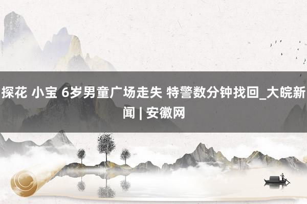 探花 小宝 6岁男童广场走失 特警数分钟找回_大皖新闻 | 安徽网