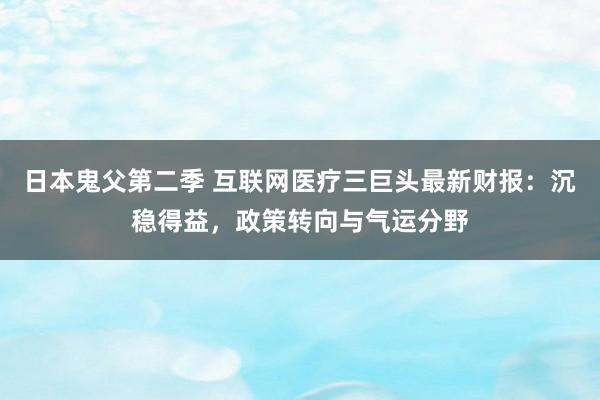 日本鬼父第二季 互联网医疗三巨头最新财报：沉稳得益，政策转向与气运分野