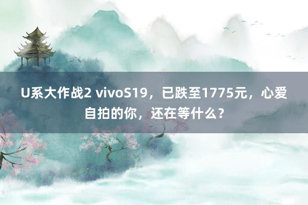 U系大作战2 vivoS19，已跌至1775元，心爱自拍的你，还在等什么？