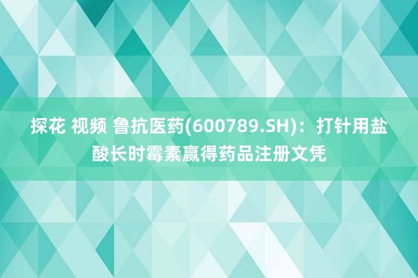 探花 视频 鲁抗医药(600789.SH)：打针用盐酸长时霉素赢得药品注册文凭