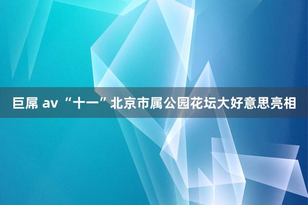 巨屌 av “十一”北京市属公园花坛大好意思亮相