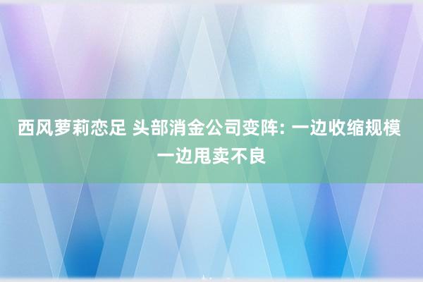 西风萝莉恋足 头部消金公司变阵: 一边收缩规模 一边甩卖不良