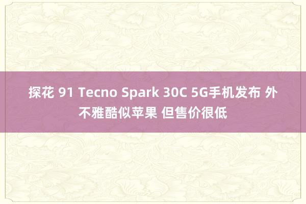 探花 91 Tecno Spark 30C 5G手机发布 外不雅酷似苹果 但售价很低