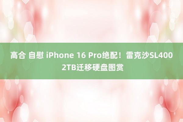 高合 自慰 iPhone 16 Pro绝配！雷克沙SL400 2TB迁移硬盘图赏