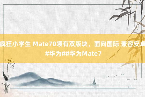 疯狂小学生 Mate70领有双版块，面向国际 兼容安卓 #华为##华为Mate7