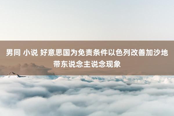 男同 小说 好意思国为免责条件以色列改善加沙地带东说念主说念现象