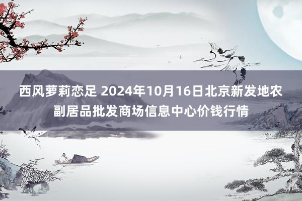 西风萝莉恋足 2024年10月16日北京新发地农副居品批发商场信息中心价钱行情