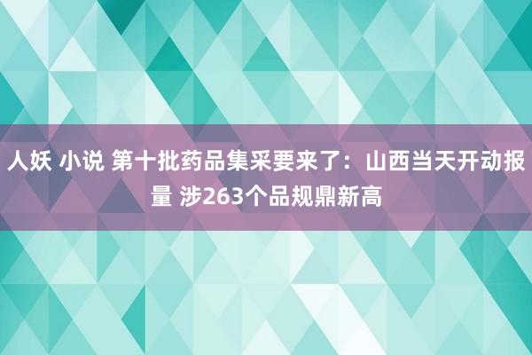 人妖 小说 第十批药品集采要来了：山西当天开动报量 涉263个品规鼎新高