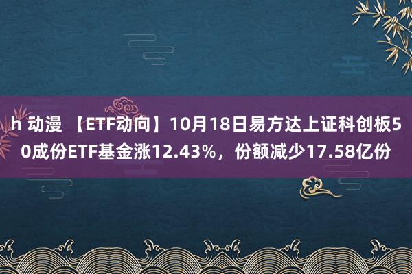 h 动漫 【ETF动向】10月18日易方达上证科创板50成份ETF基金涨12.43%，份额减少17.58亿份