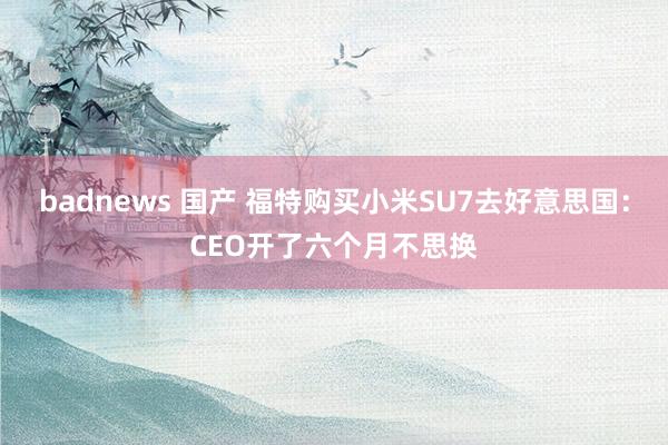 badnews 国产 福特购买小米SU7去好意思国：CEO开了六个月不思换