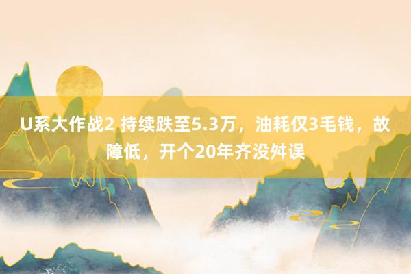 U系大作战2 持续跌至5.3万，油耗仅3毛钱，故障低，开个20年齐没舛误