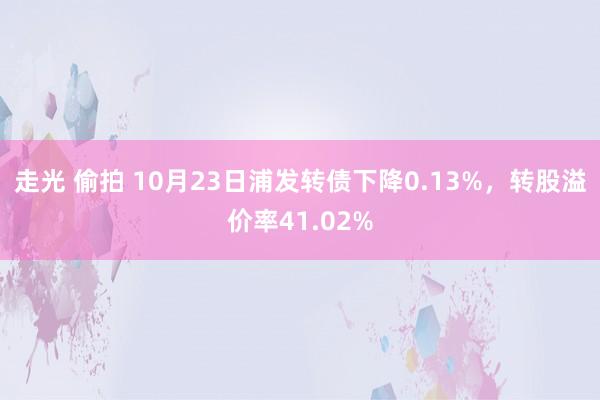 走光 偷拍 10月23日浦发转债下降0.13%，转股溢价率41.02%