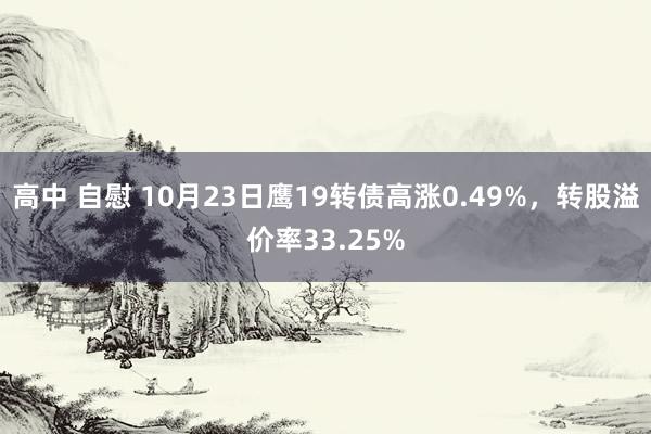 高中 自慰 10月23日鹰19转债高涨0.49%，转股溢价率33.25%