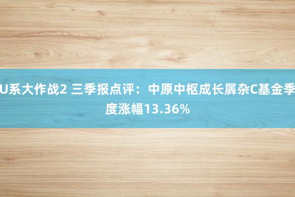 U系大作战2 三季报点评：中原中枢成长羼杂C基金季度涨幅13.36%