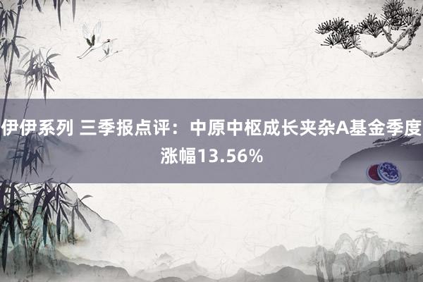 伊伊系列 三季报点评：中原中枢成长夹杂A基金季度涨幅13.56%