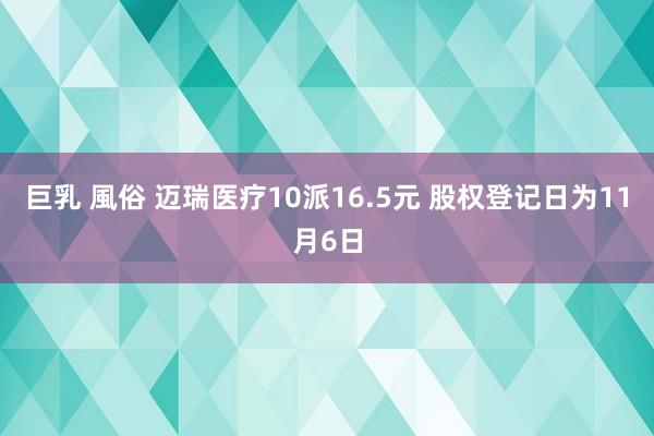 巨乳 風俗 迈瑞医疗10派16.5元 股权登记日为11月6日