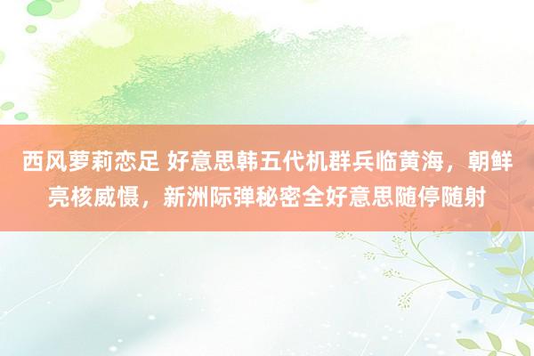 西风萝莉恋足 好意思韩五代机群兵临黄海，朝鲜亮核威慑，新洲际弹秘密全好意思随停随射