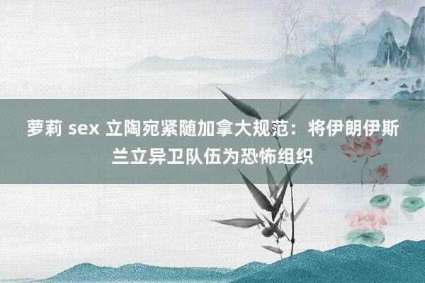 萝莉 sex 立陶宛紧随加拿大规范：将伊朗伊斯兰立异卫队伍为恐怖组织