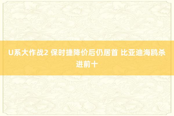 U系大作战2 保时捷降价后仍居首 比亚迪海鸥杀进前十