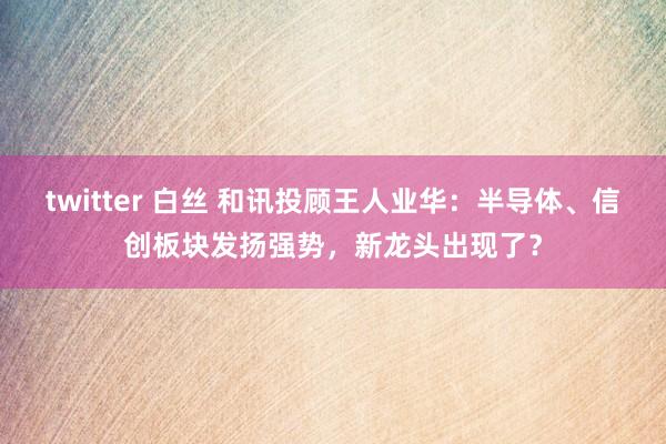 twitter 白丝 和讯投顾王人业华：半导体、信创板块发扬强势，新龙头出现了？