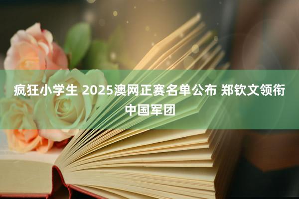 疯狂小学生 2025澳网正赛名单公布 郑钦文领衔中国军团