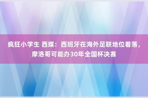 疯狂小学生 西媒：西班牙在海外足联地位着落，摩洛哥可能办30年全国杯决赛