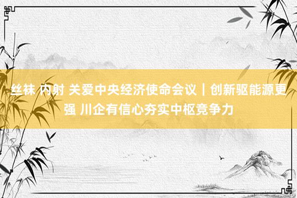 丝袜 内射 关爱中央经济使命会议｜创新驱能源更强 川企有信心夯实中枢竞争力