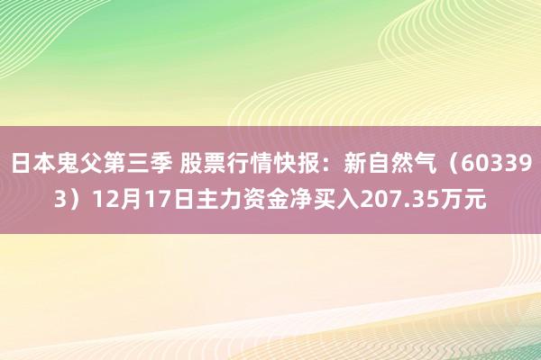 日本鬼父第三季 股票行情快报：新自然气（603393）12月17日主力资金净买入207.35万元