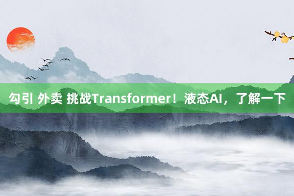 勾引 外卖 挑战Transformer！液态AI，了解一下