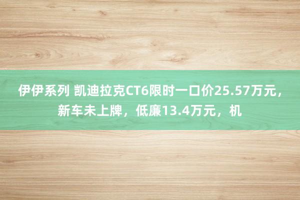 伊伊系列 凯迪拉克CT6限时一口价25.57万元，新车未上牌，低廉13.4万元，机