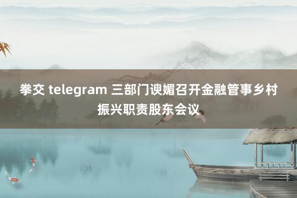 拳交 telegram 三部门谀媚召开金融管事乡村振兴职责股东会议