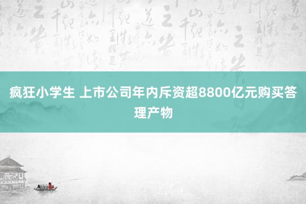 疯狂小学生 上市公司年内斥资超8800亿元购买答理产物