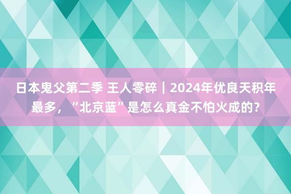 日本鬼父第二季 王人零碎｜2024年优良天积年最多，“北京蓝”是怎么真金不怕火成的？