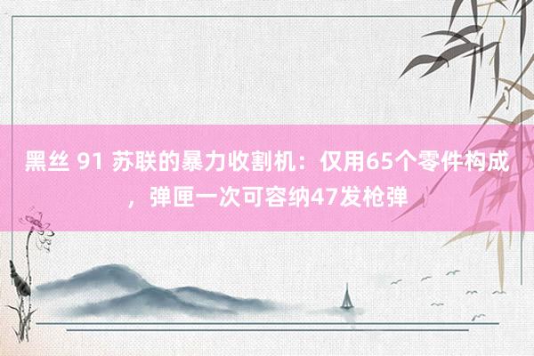 黑丝 91 苏联的暴力收割机：仅用65个零件构成，弹匣一次可容纳47发枪弹