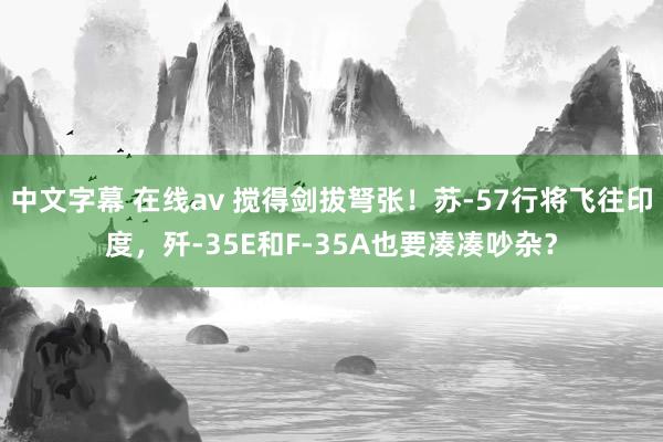 中文字幕 在线av 搅得剑拔弩张！苏-57行将飞往印度，歼-35E和F-35A也要凑凑吵杂？