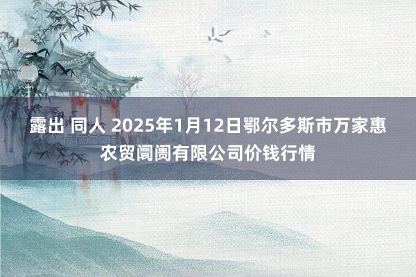 露出 同人 2025年1月12日鄂尔多斯市万家惠农贸阛阓有限公司价钱行情