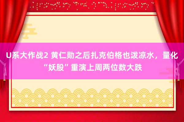 U系大作战2 黄仁勋之后扎克伯格也泼凉水，量化“妖股”重演上周两位数大跌