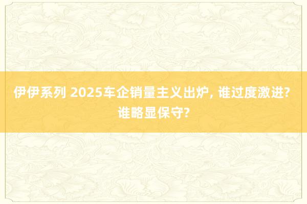 伊伊系列 2025车企销量主义出炉， 谁过度激进? 谁略显保守?