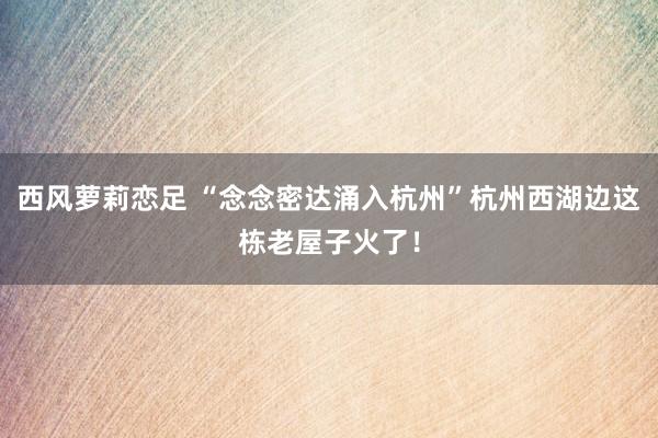 西风萝莉恋足 “念念密达涌入杭州”杭州西湖边这栋老屋子火了！