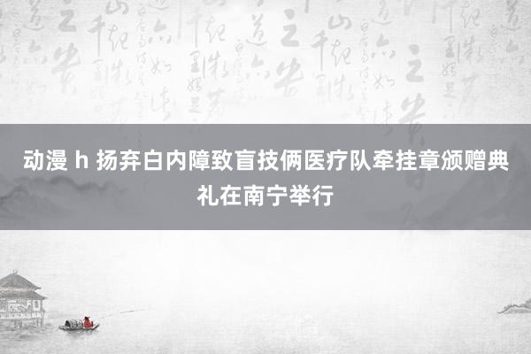 动漫 h 扬弃白内障致盲技俩医疗队牵挂章颁赠典礼在南宁举行